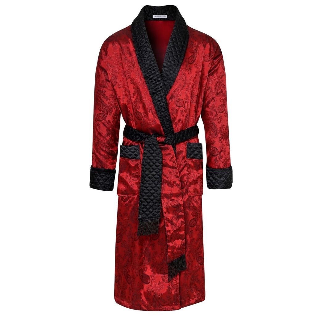 Gable Mens Long Robe - Claret