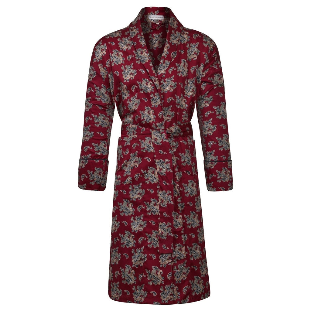 Lightweight Bathrobe  - Gatsby Paisley Wine