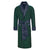 Connaught Long Velvet Smoking Jacket Robe in Green