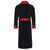 Mayfair Long Velvet Navy Robe with Quilted Satin Collar & Fold Back Cuffs