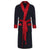 Mayfair Long Velvet Navy Robe with Quilted Satin Collar & Fold Back Cuffs