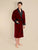 Astor Luxury Cotton Long Velvet Robe in Burgundy