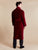 Donington Luxury Cotton Long Velvet Robe in Burgundy