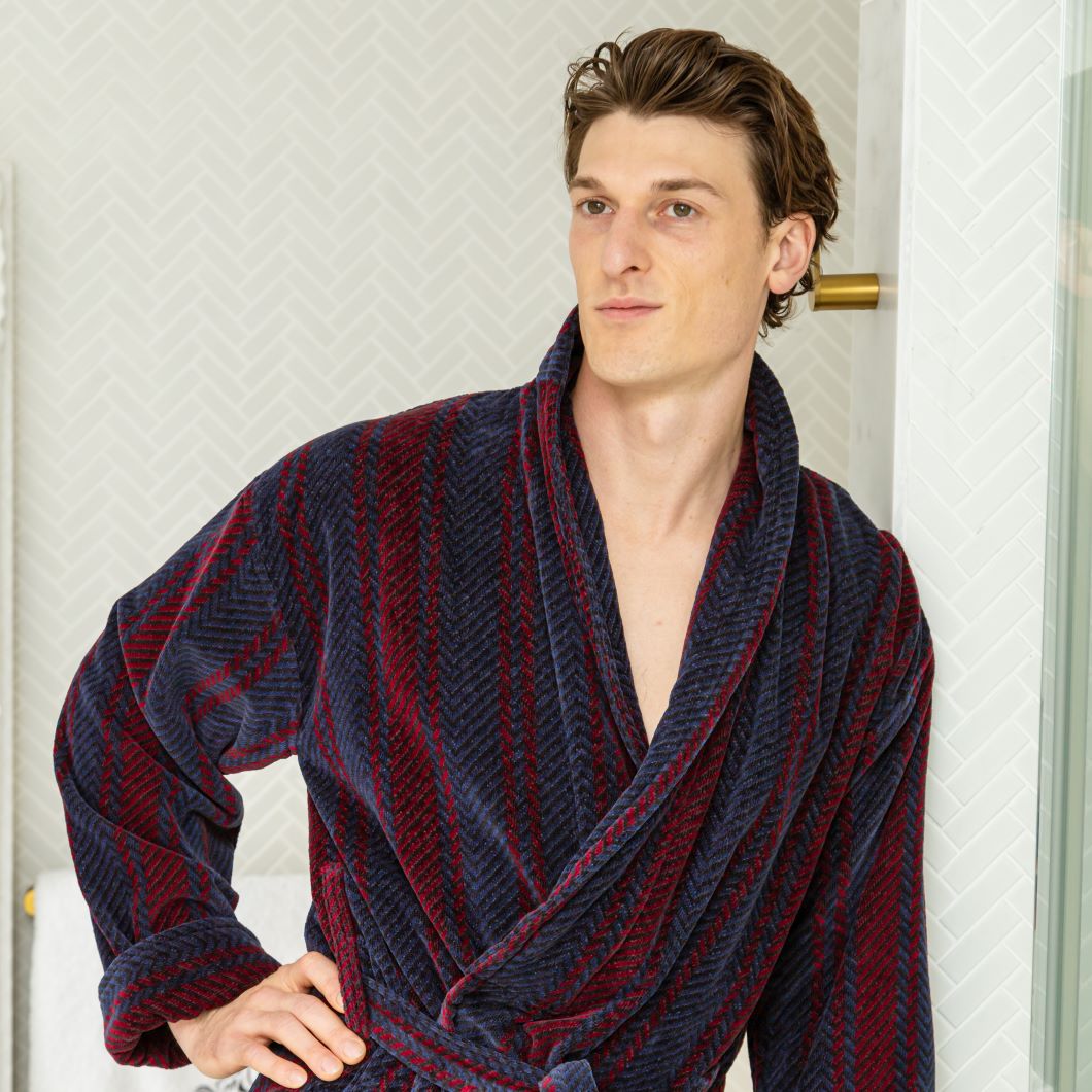 Linen Bath Robe With Shawl Collar For Men – LGlinen