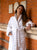 Women's White Towelling Bathrobe - Seaspray