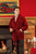 Howard Luxury Cotton Short Velvet Robe in Burgundy