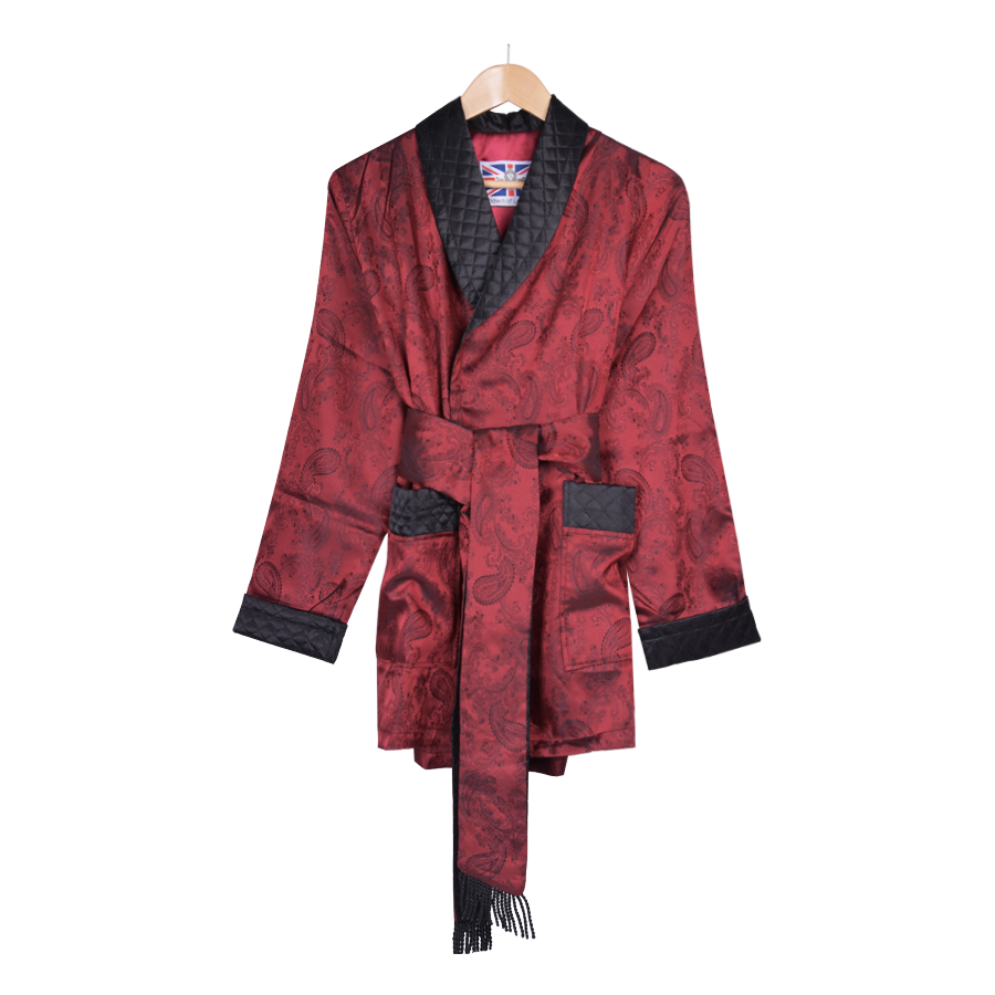 Piet Nollet Smoking Jacket in cotton velvet  for MAN with quilted solid  satin contrasts and full bomber lining  Piet Nollet