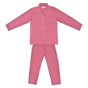 Ladies Pajamas Brushed Cotton Red - Russo